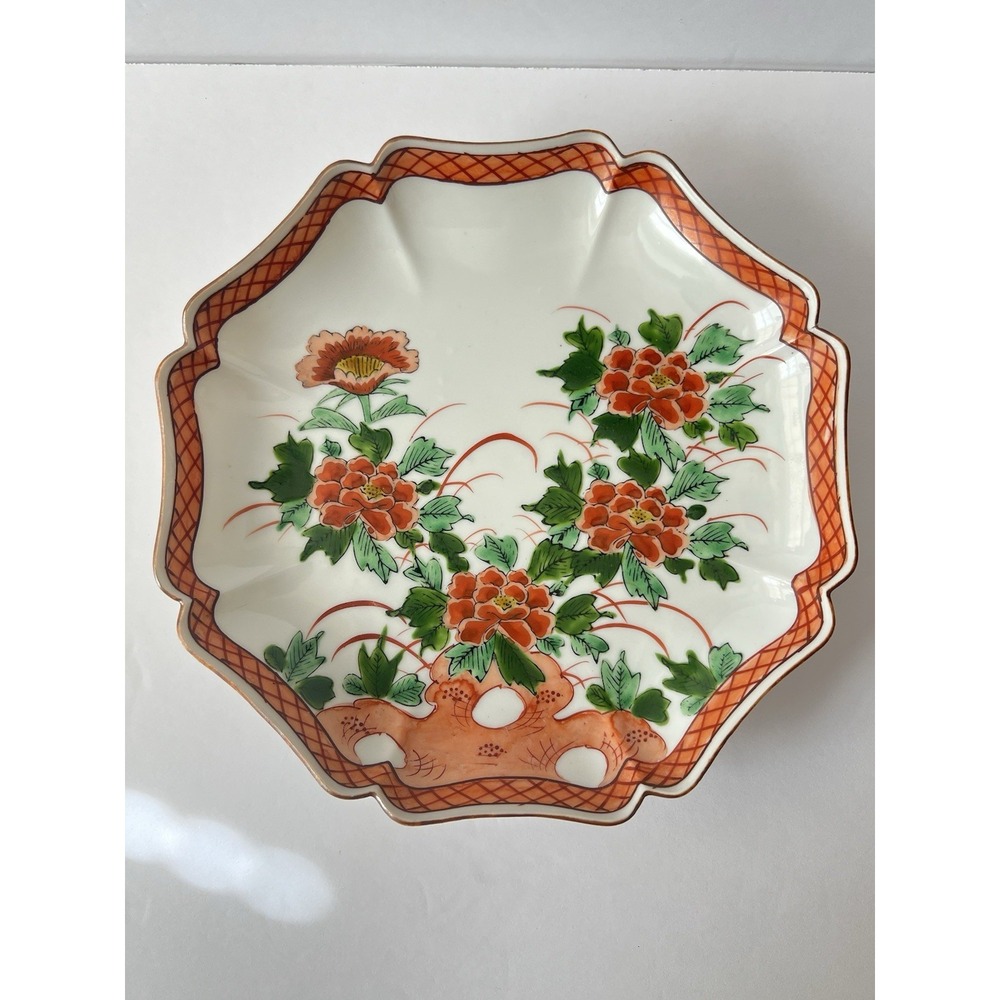 VTG Japanese Kutani Hand Painted Porcelain Wall‎ Plaque Plate